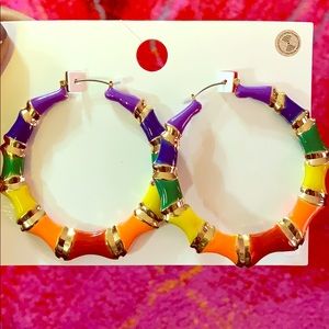 Rainbow Bamboo Earrings